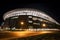 glowing football stadium at night generative AI