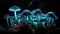 Glowing Fungi in a Psychedelic Forest. Perfect for Posters and Wallpapers.