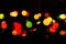 glowing geometric shape shiny colorful bokeh lights