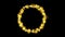 Glowing golden fire circle video animation