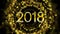 Glowing golden particles New Year 2018 video animation