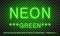 Glowing green neon font set