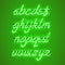 Glowing Green Neon Lowercase Script Font
