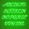 Glowing Green Neon uppercase Script Font