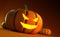 Glowing halloween pumpkin