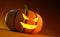 Glowing halloween pumpkin