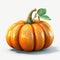Glowing Harvest Realistic Pumpkin on White Background
