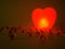 Glowing heart and beads