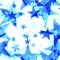 Glowing heavenly and blue stars on a light background in projection and with depth