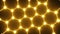 Glowing honeycomb texture in neon light on a black