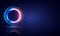 Glowing HUD circle. Light , ray and sparking ring. Colorful tunnel. Bright border. Magic portal. Luminous electron and glint