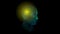 Glowing Implant inside human head. 3d rendering illustration