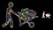 Glowing Irregular Net Wheelbarrow Gardener Icon