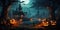 Glowing Jack-o’-lanterns in a Spooky Fairytale Setting