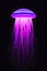 Glowing jellyfish deep underwater, beautiful bioluminescent jellyfish background. Generative AI