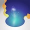 Glowing jellyfish swim under the beautiful sea in a colorful paper scene. vector