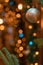 Glowing lamps atmosphere street December holidays festive space with background illumination bokeh light from garland lamps and