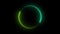 Glowing Leaf green and Teal Color Neon Light Circle Effect