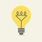 Glowing lightbulb, inspiration, insight concept.