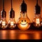 Glowing lightbulb with smiley face, showing happiness and positive energy