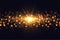 Glowing lights flare sparkles golden bokeh background
