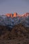 Glowing Lone Pine Peak and Mount Whitney Sunrise, Alabama Hills, Lone Pine, California