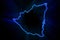 Glowing Map of Nicaragua, modern blue outline map