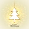 Glowing merry christmas golden tree beautiful background