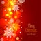 Glowing merry christmas snowflakes holiday background design