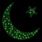 Glowing Mesh 2D Muslim Moon with Flash Spots