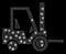 Glowing Mesh Carcass Fork Lift Truck with Flare Spots