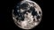 Glowing moonlight illuminates orbiting planet sphere in space generated by AI