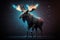 Glowing moose created with Generative AI technology