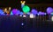 Glowing multi-colored balls, a festive decoration of the city