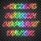 Glowing Multi Colors Neon uppercase Script Font