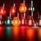 Glowing multicolored lightbulbs indicating diversity and creative ideas