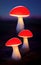Glowing mushrooms - abstract digital art