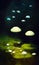 Glowing mushrooms - abstract digital art