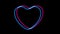 Glowing neon blue and pink hearts video animation