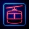 Glowing neon Cable car icon isolated on black background. Funicular sign. Vector