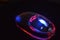 Glowing neon computer mouse