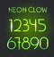 Glowing neon elements. Lighting digits