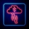 Glowing neon God's helping hand icon isolated on black background. Religion, bible, christianity concept. Divine