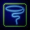 Glowing neon Lasso icon isolated on blue background. Vector