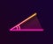Glowing neon line Acute angle of 45 degrees icon isolated on black background. Vector Illustration