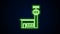 Glowing neon line Airport control tower icon isolated on black background. 4K Video motion graphic animation