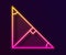 Glowing neon line Angle bisector of a triangle icon isolated on black background. Vector