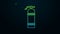 Glowing neon line Aqualung icon isolated on black background. Oxygen tank for diver. Diving equipment. Extreme sport