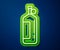 Glowing neon line Aqualung icon isolated on blue background. Oxygen tank for diver. Diving equipment. Extreme sport