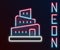 Glowing neon line Babel tower bible story icon isolated on black background. Colorful outline concept. Vector